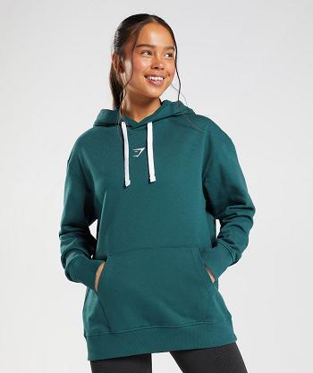 Dámské Mikiny S Kapucí Gymshark Fraction Tyrkysové | CZ 3560AHK